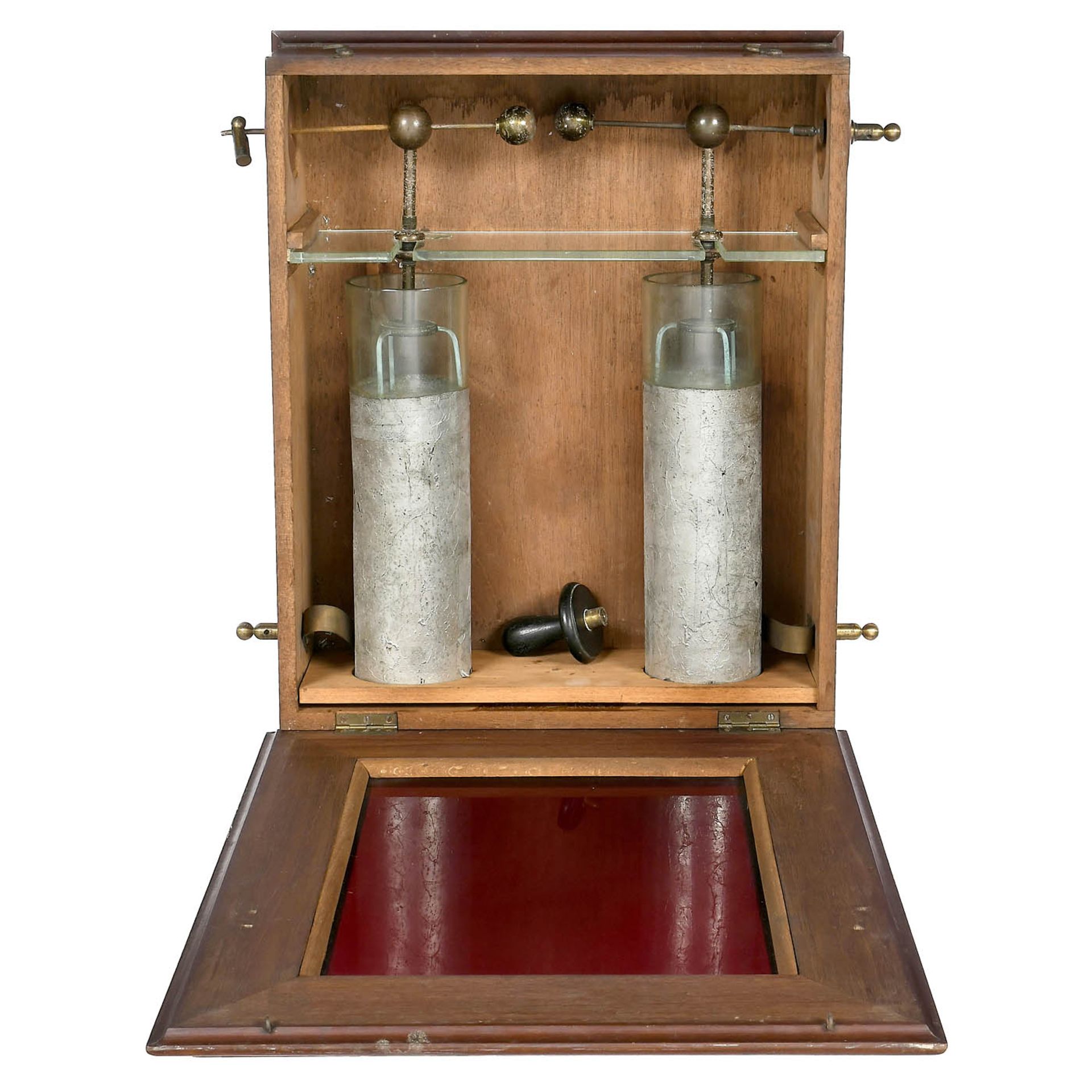 Spark box with Leyden Jars used with an Oudin Resonator, c. 1900