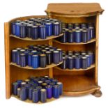 Herzog Bowfront Cylinder Cabinet and 122 Blue Amberol Cylinders, c. 1910