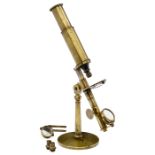 French Compound Monocular Microscope, c. 1840