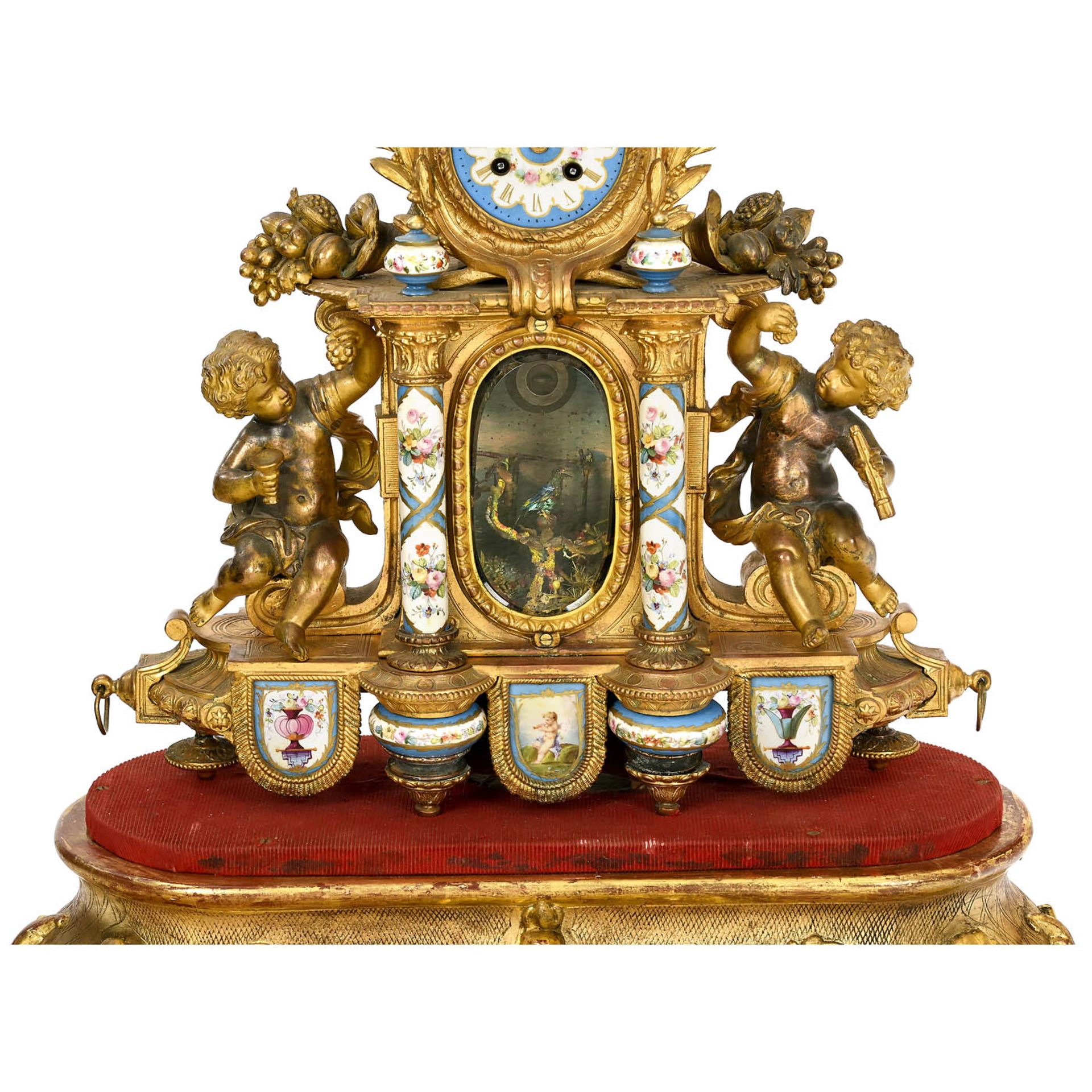 Rare Ormolu Singing Bird Automaton Clock by Blaise Bontems, c. 1885 - Bild 5 aus 7