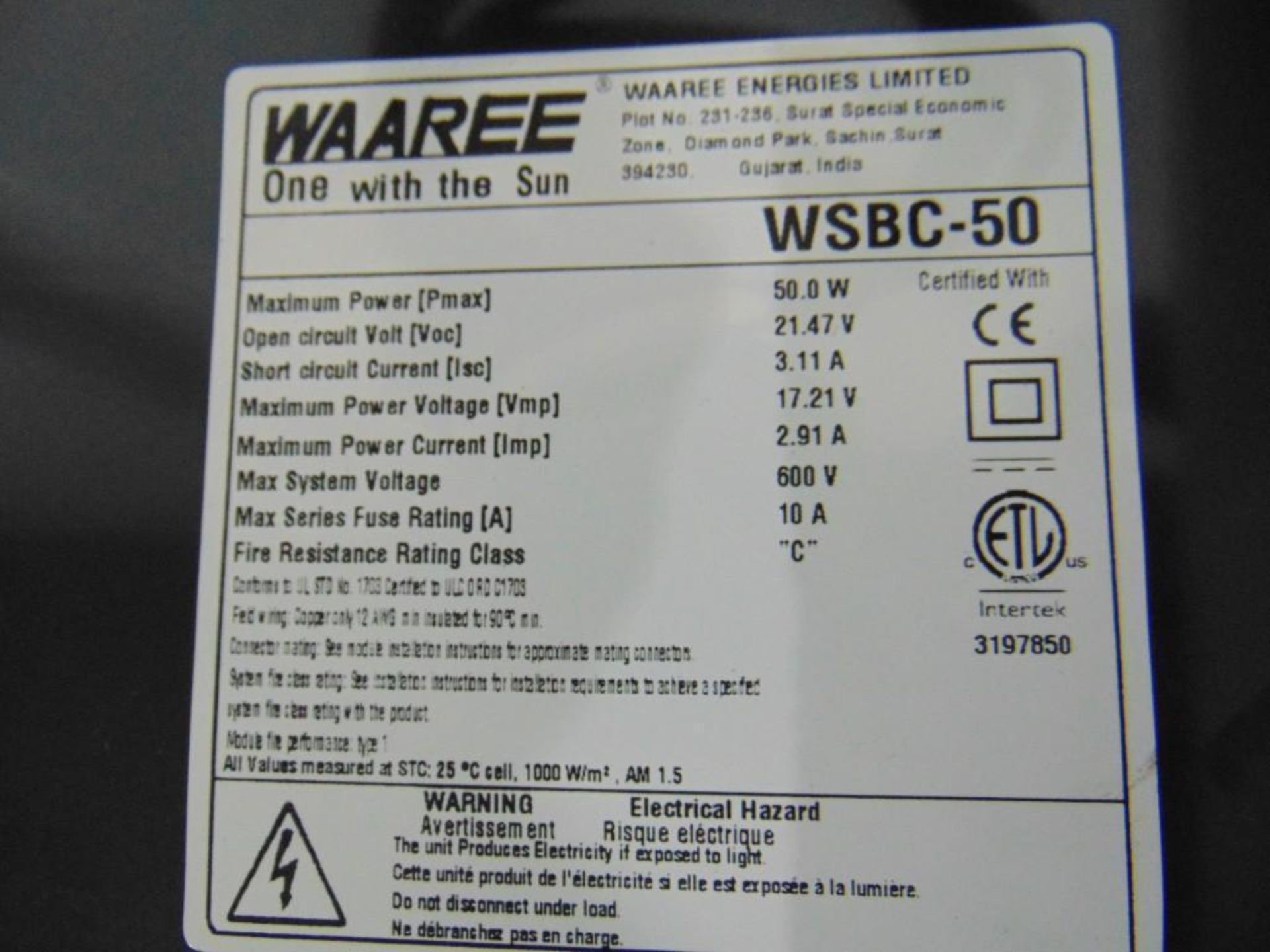 New 50 Watt Waaree Solar Panels - Image 3 of 6