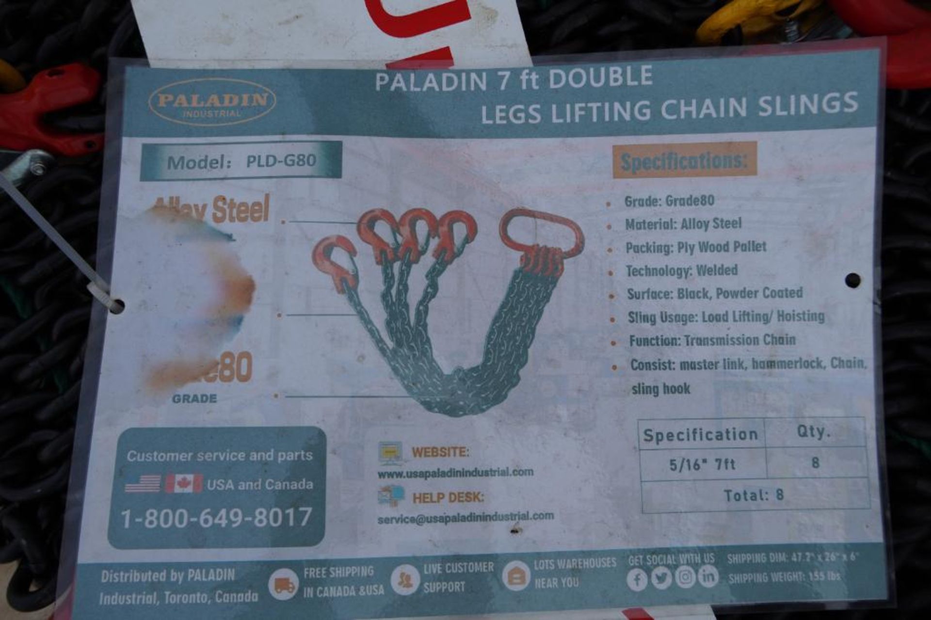 New Paladin 7' Double Legs Lifting Chain Sling - Image 2 of 2