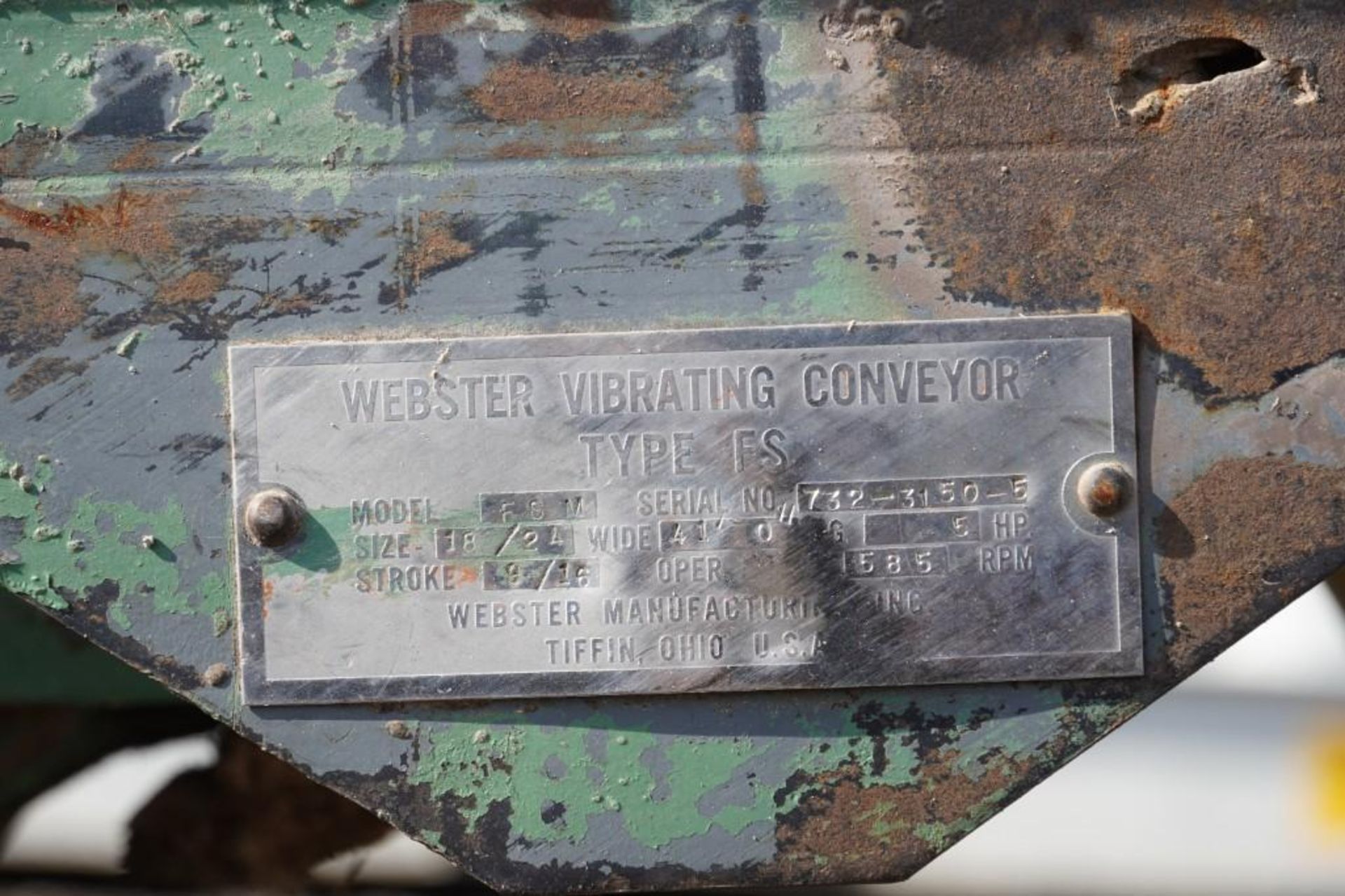 Webster FSM Vibrating Conveyor - Image 12 of 12