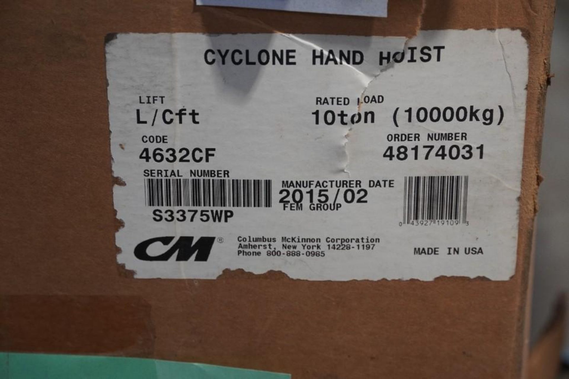 New Cyclone 10 Ton Chain Hoist - Image 3 of 13