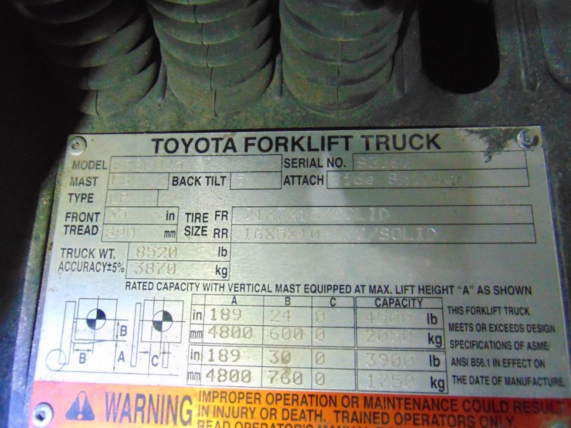 Toyota 8FGCU25 Forklift - Image 13 of 17