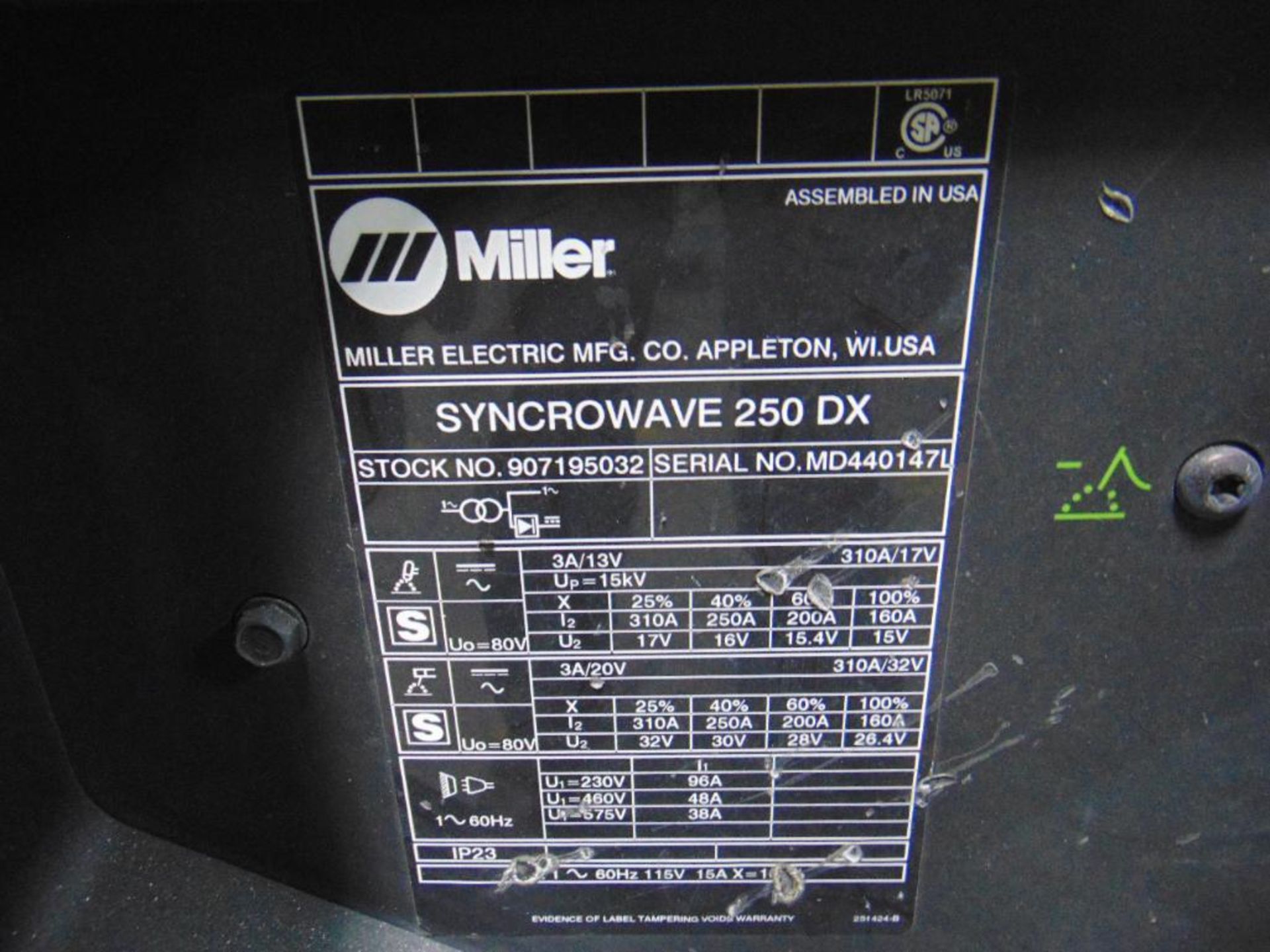 Miller Syncrowave 250 DX Tig Welder - Image 6 of 8
