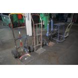 Assorted Hand Carts and Rolling 3 Step Ladder