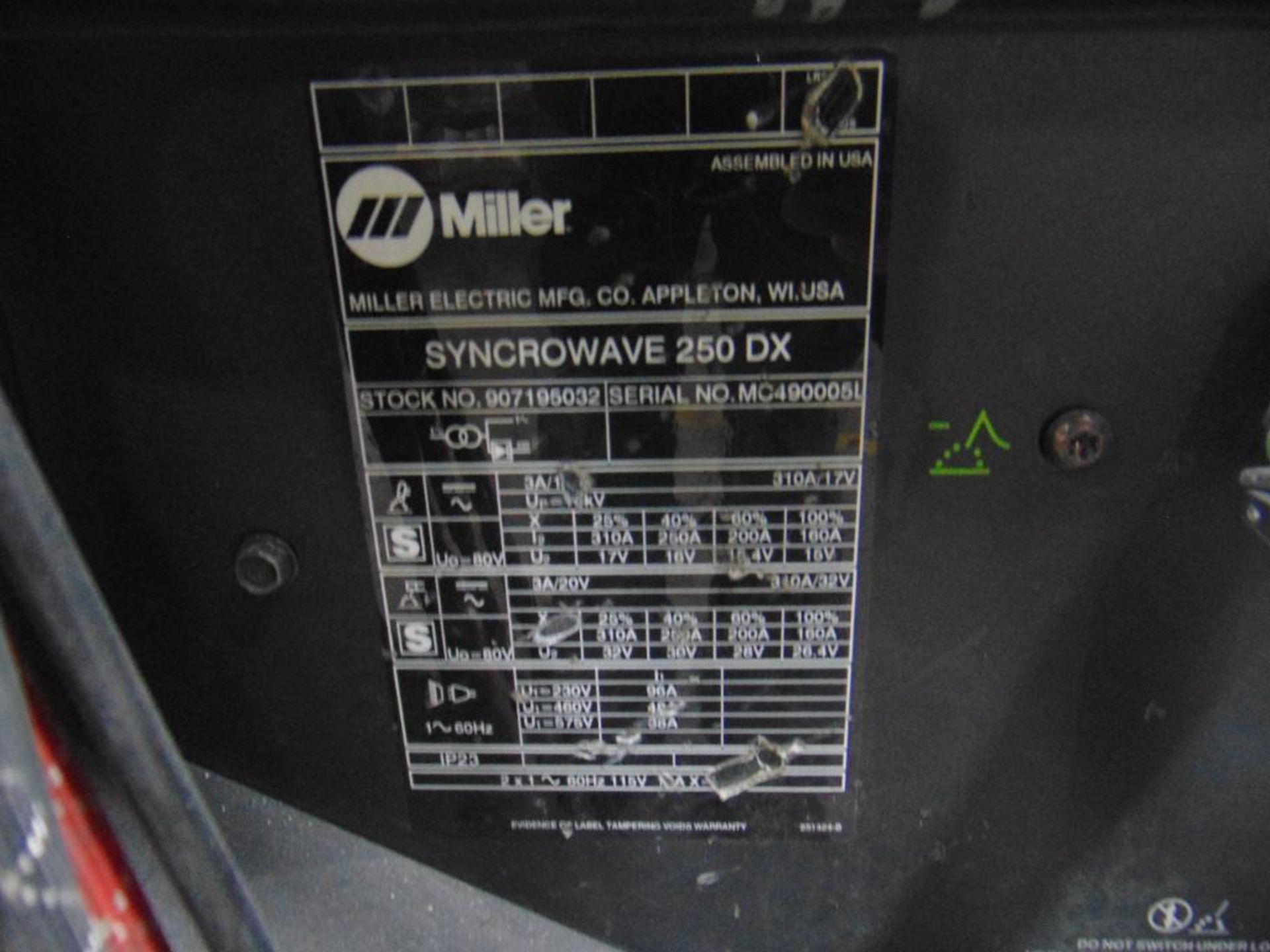 Miller Syncrowave 250 DX Tig Welder - Image 6 of 8