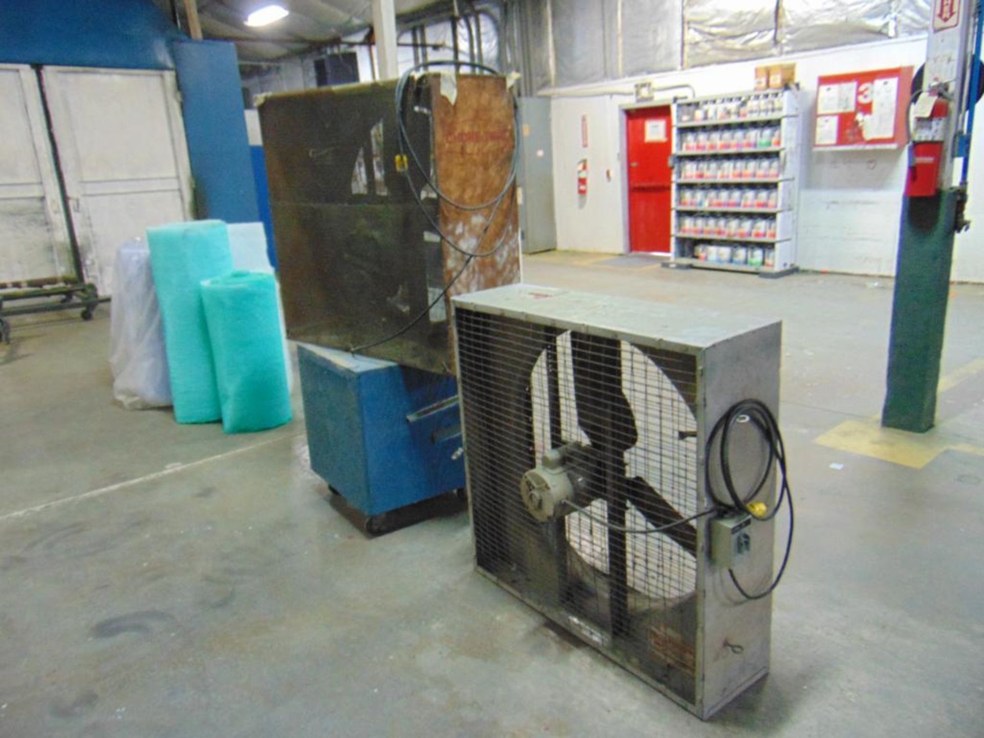 2 Box Fans and Wooden Rolling Cabinet* - Image 3 of 4