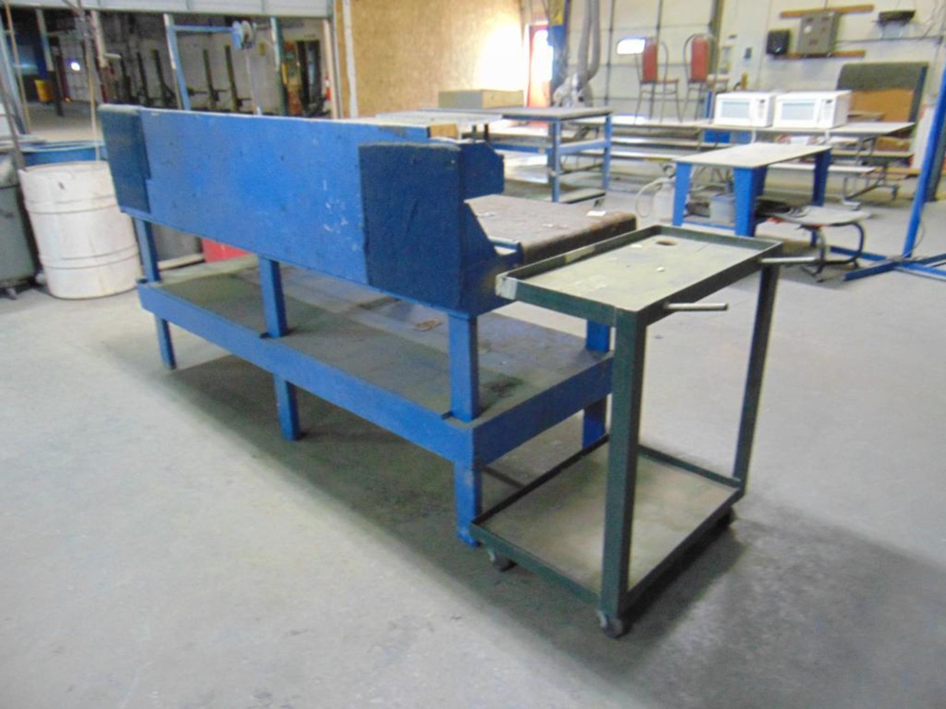Rolling Steel Cart and Wooden Bench* - Image 4 of 4