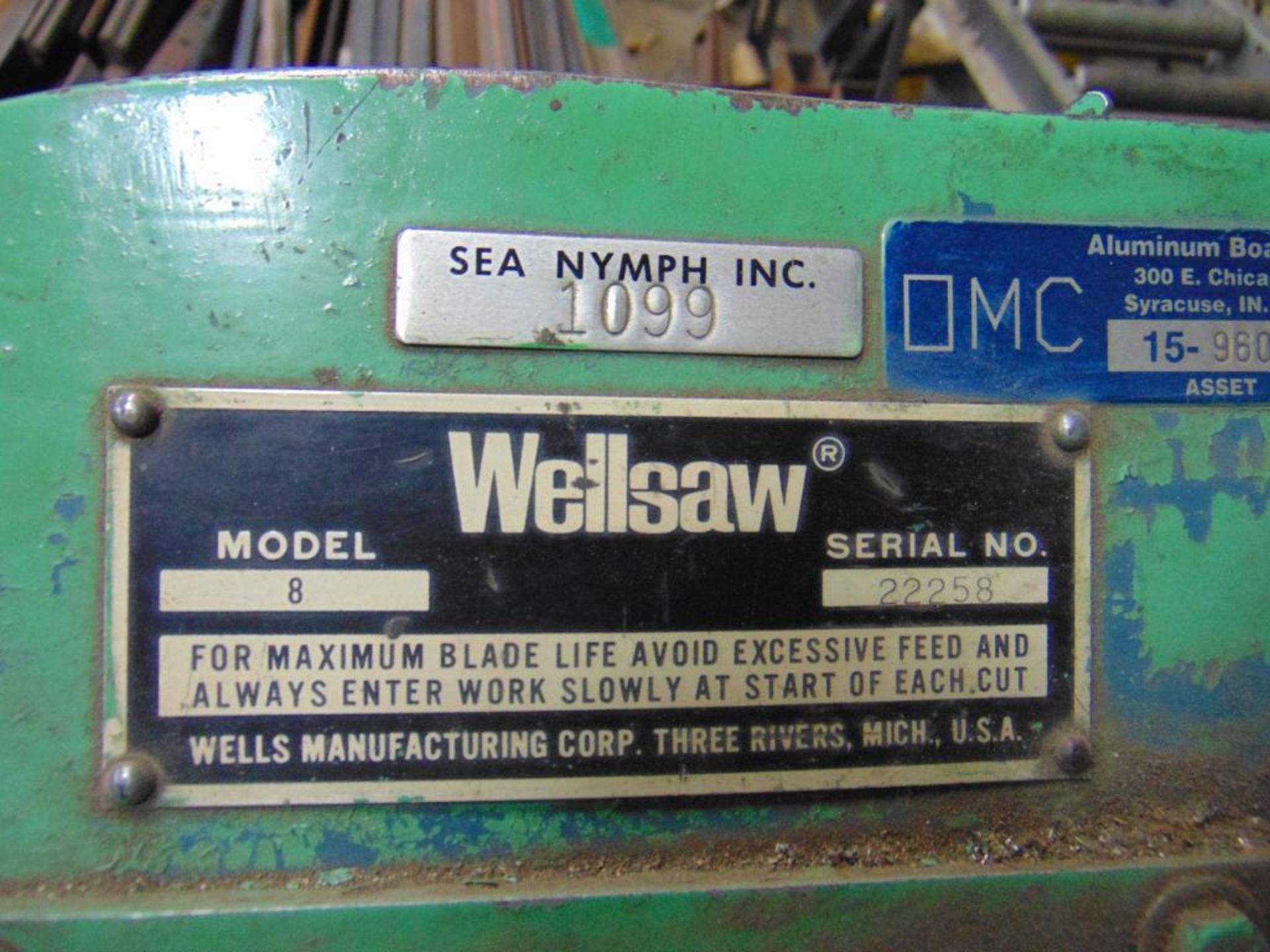 Wellsaw Model 8 Metal Band Saw - Image 5 of 5