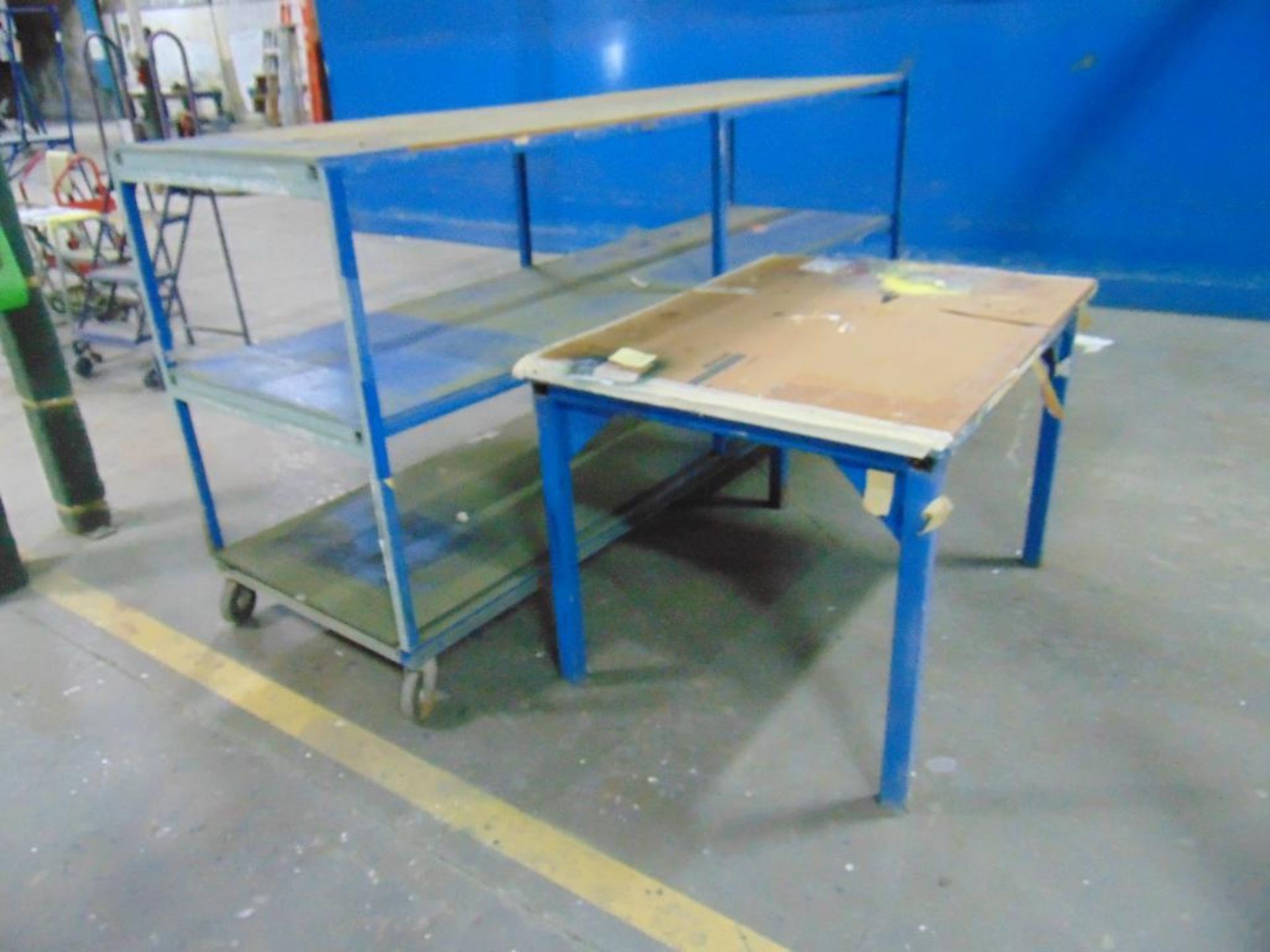 Rolling Steel Rack and Steel Table* - Image 4 of 4