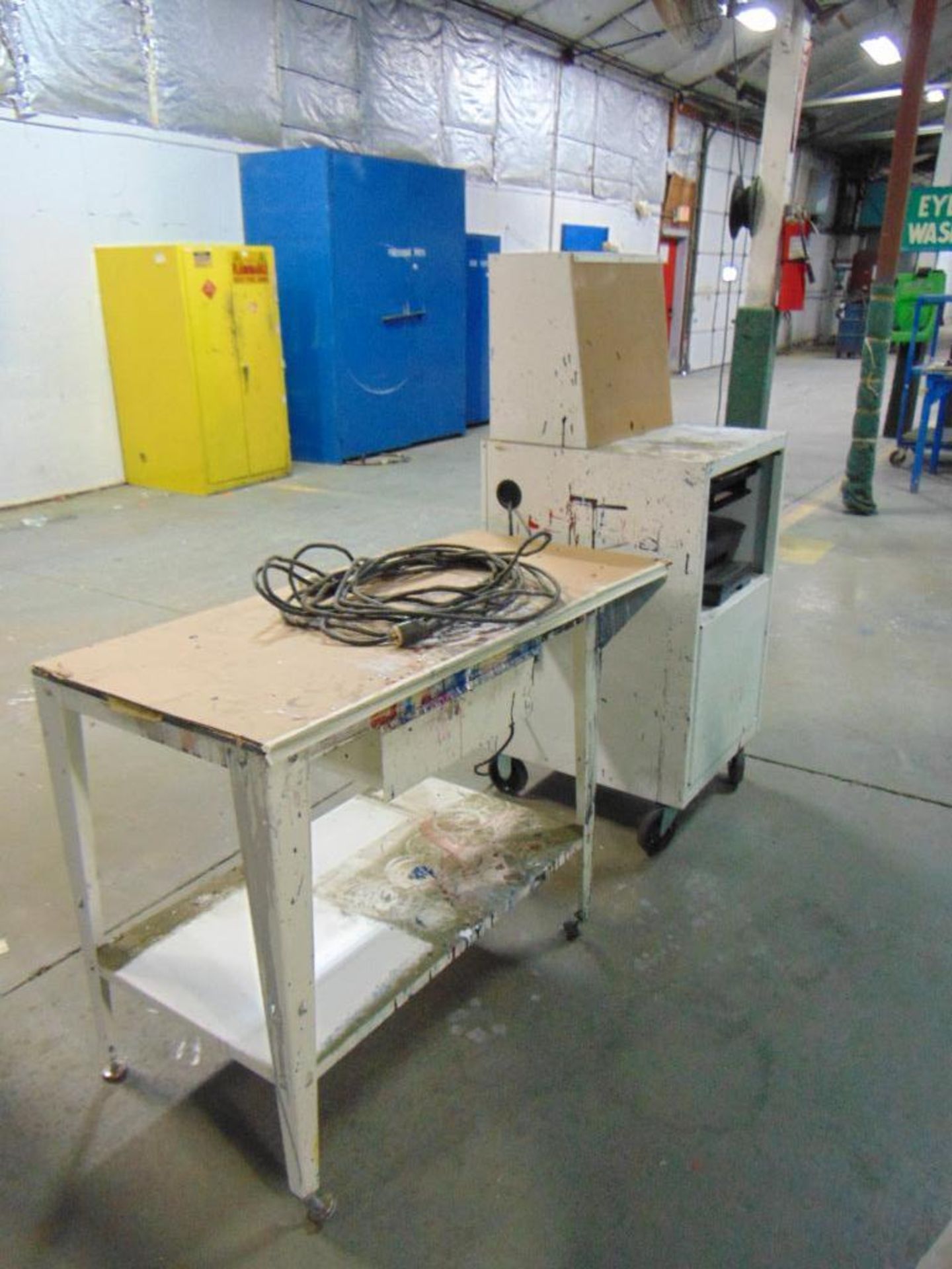 Metal Rolling Cabinet and Metal Table* - Image 4 of 4