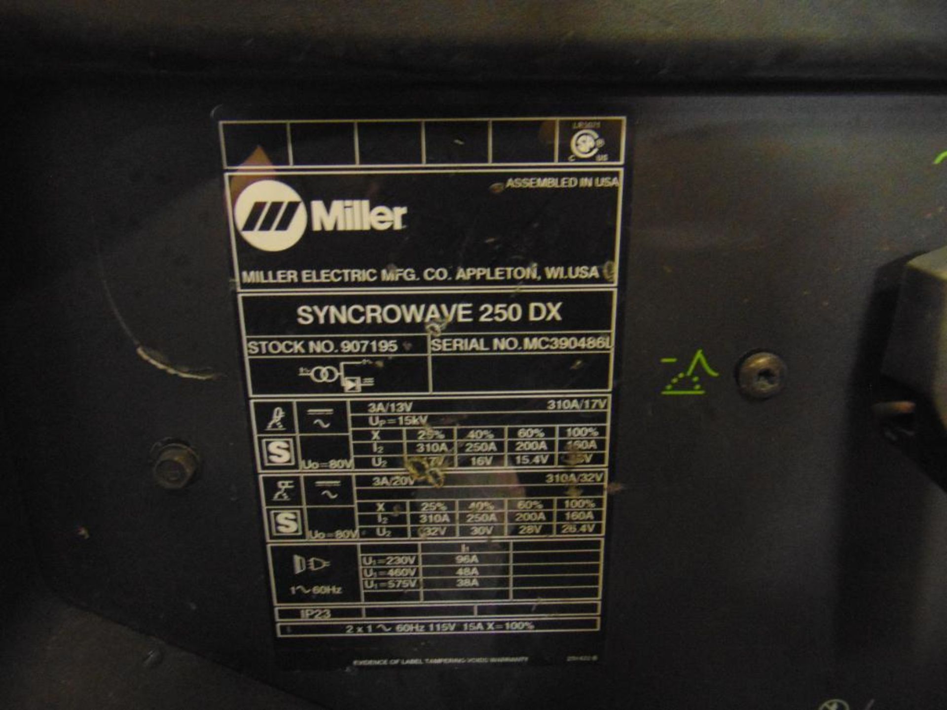 Miller Syncrowave 250 DX Tig Welder - Image 5 of 10