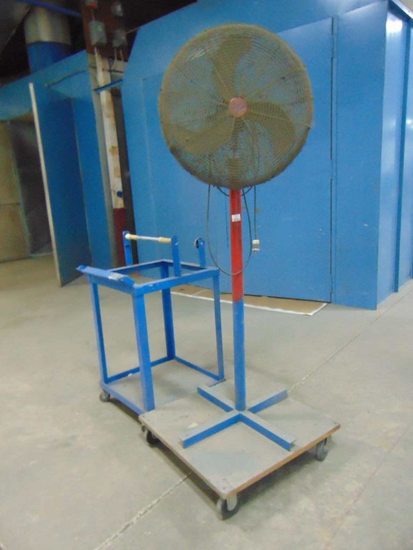 Pedestal Fan and Rolling Steel Cart*