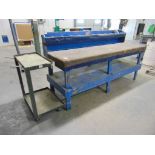 Rolling Steel Cart and Wooden Bench*