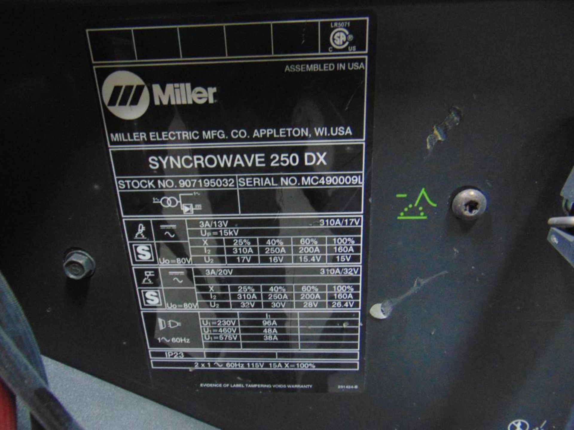 Miller Syncrowave 250 DX Tig Welder - Image 6 of 8
