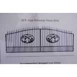 New 20' Bi-Parting Wrought Iron Driveway Gate