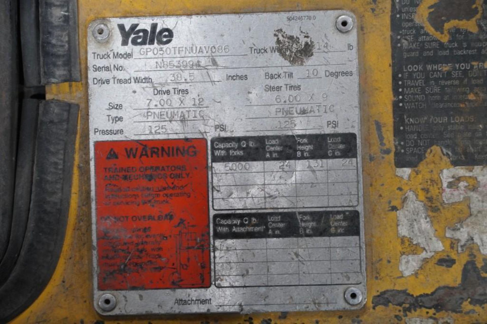 1994 Yale GP050TF Forklift* - Image 54 of 54