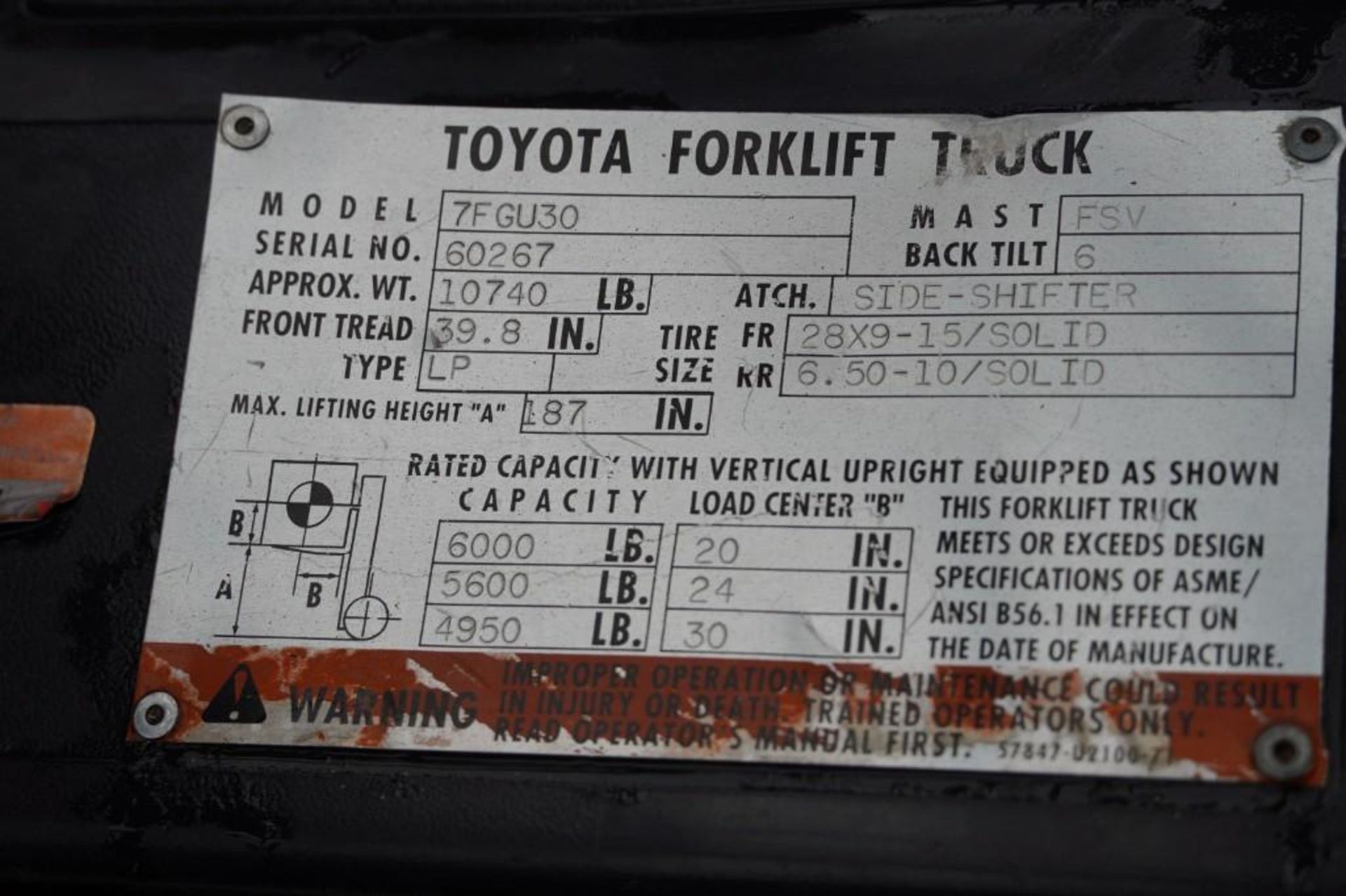 Toyota 7FGU30 Forklift - Image 14 of 36