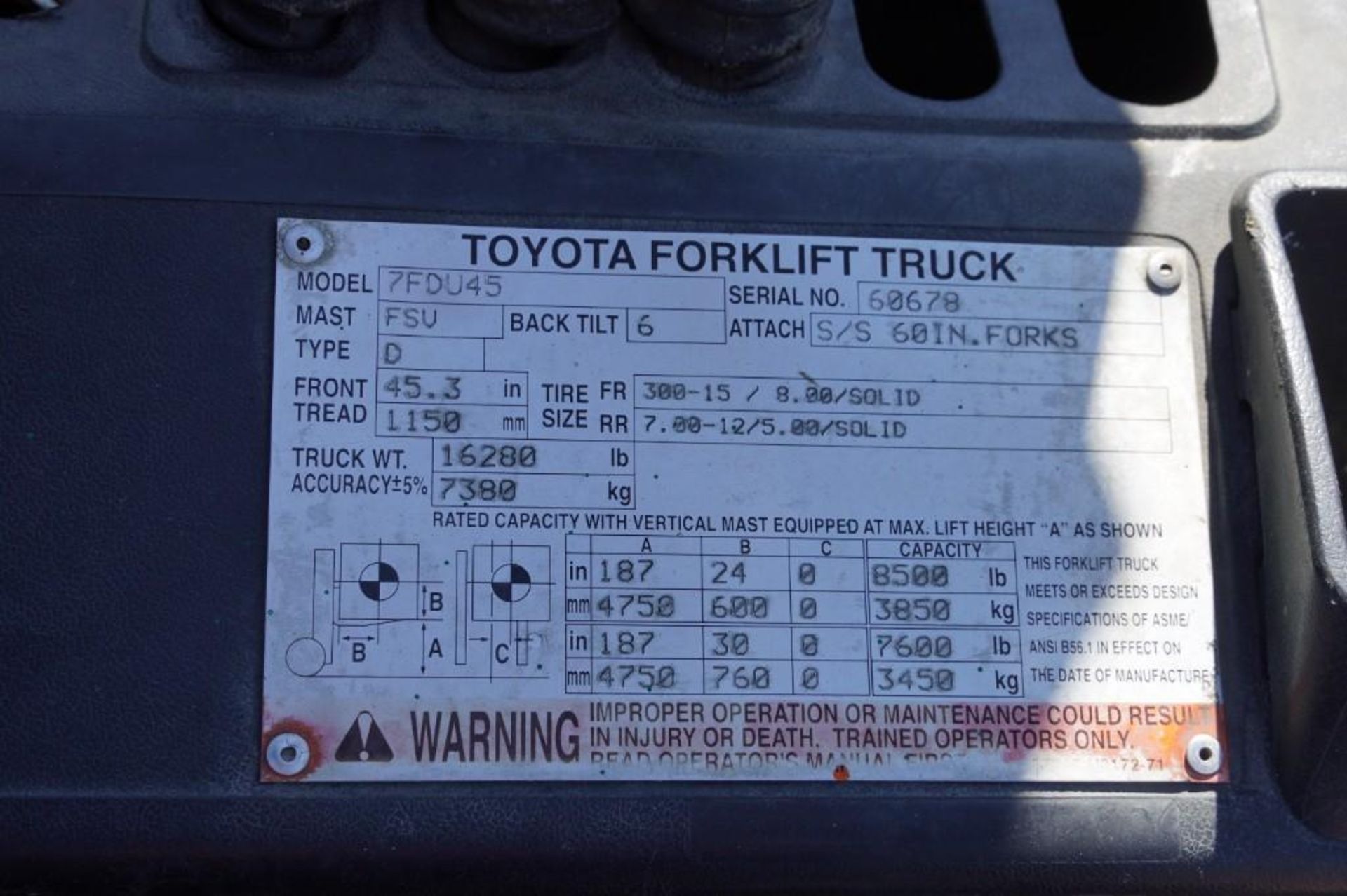 Toyota 7FDU45 Forklift* - Image 15 of 48