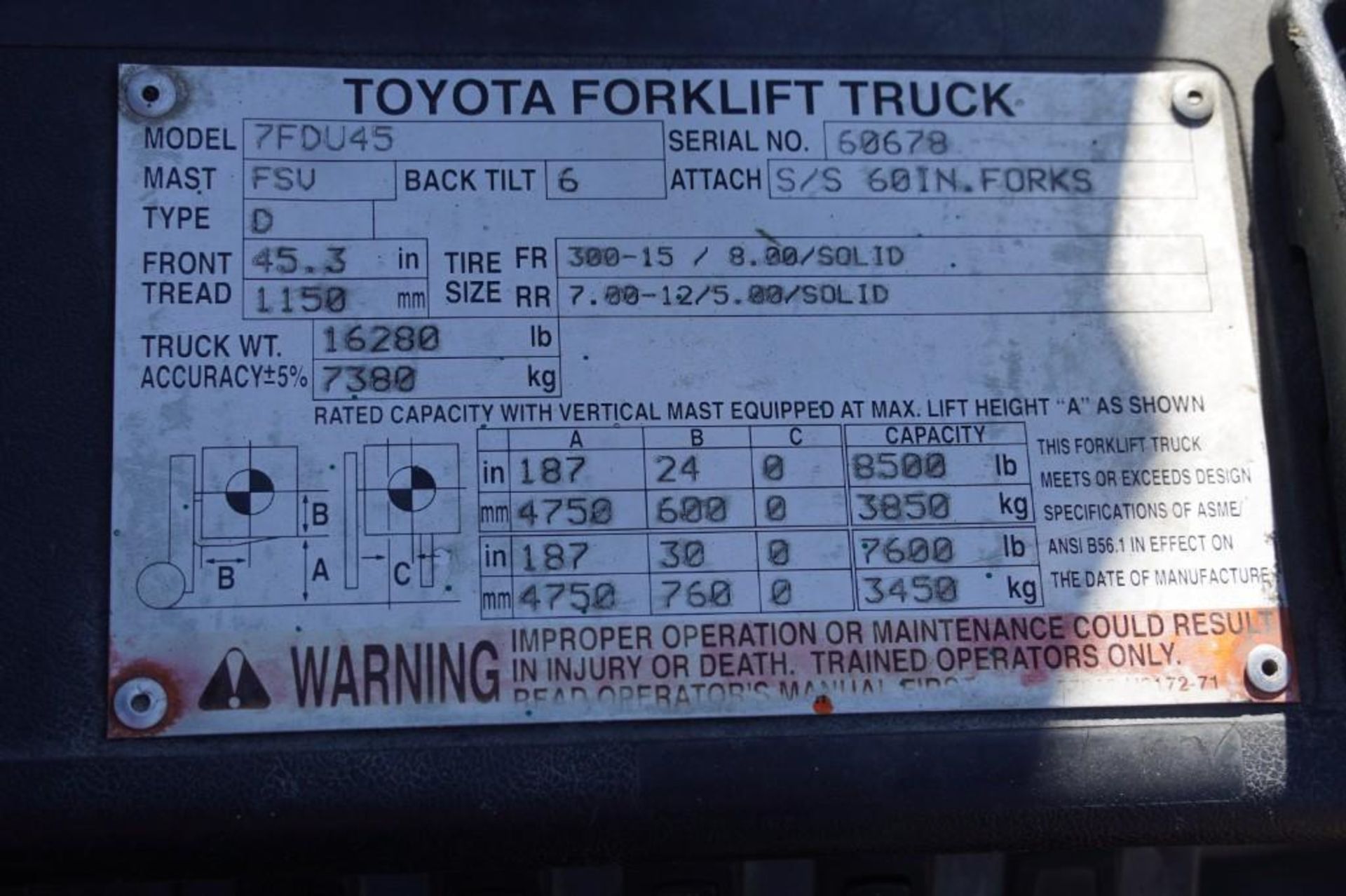 Toyota 7FDU45 Forklift* - Image 14 of 48