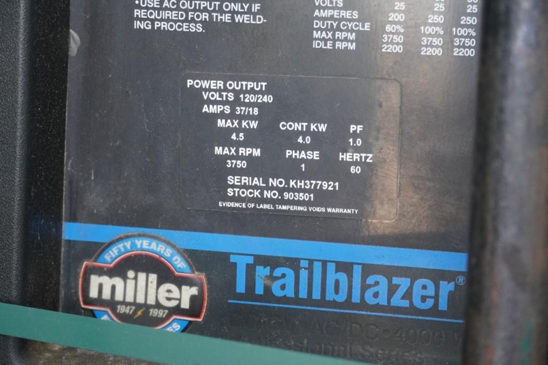 Miller Trail Blazer 251 Engine Drive Welder - Image 12 of 18