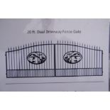 New 20' Bi-Parting Wrought Iron Driveway Gate