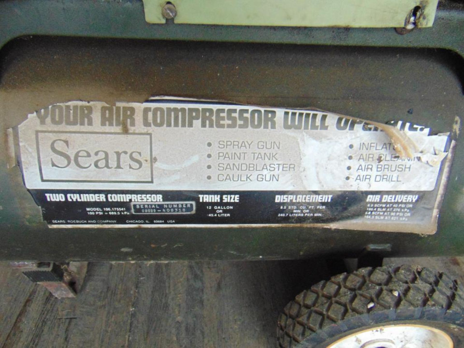Sears Air Compressor - Image 5 of 7