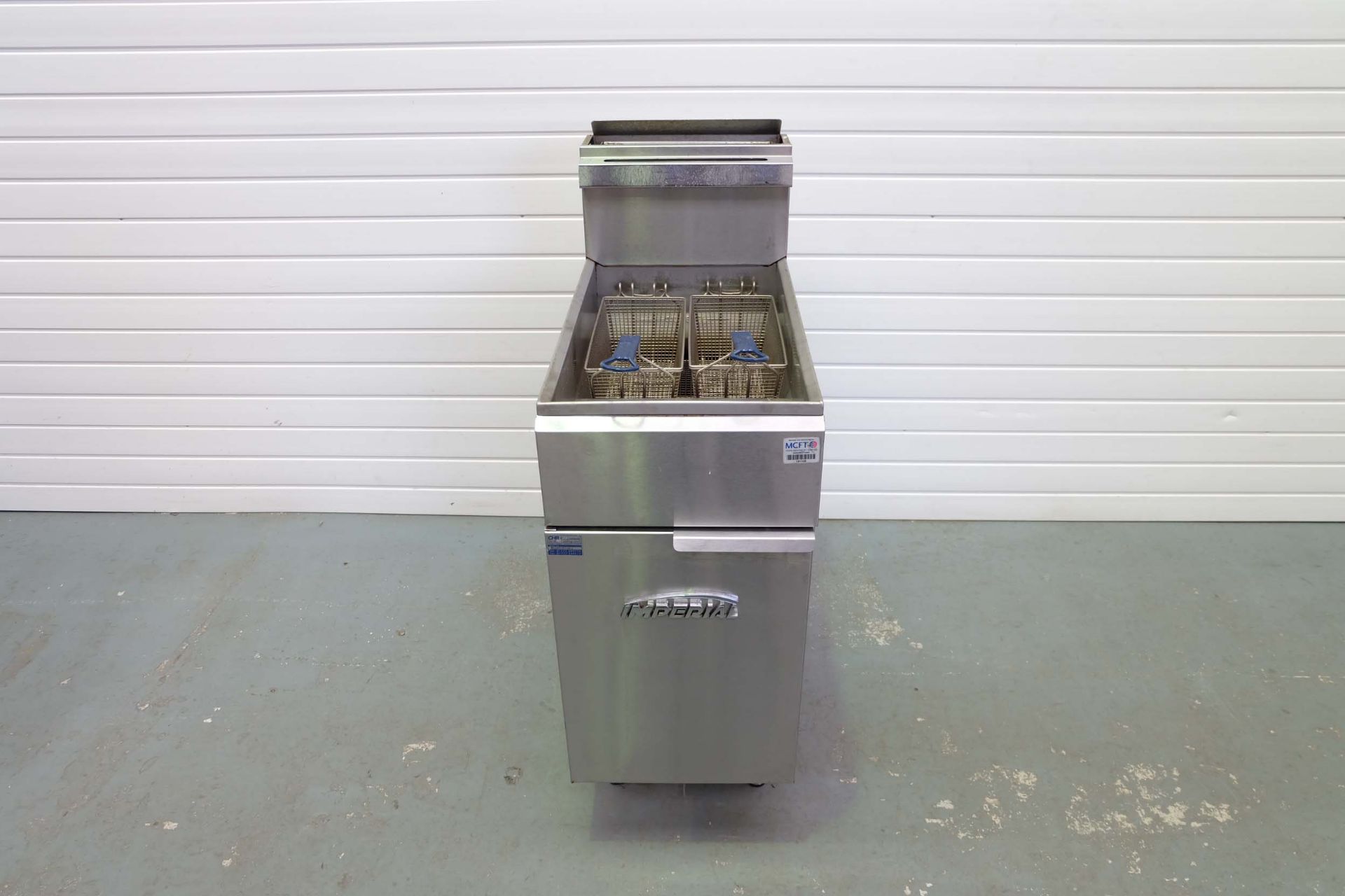 IMPERIAL Deep Fat Fryer. Double Basket. Gas. Size 390mm x 800mm x 1140mm High.