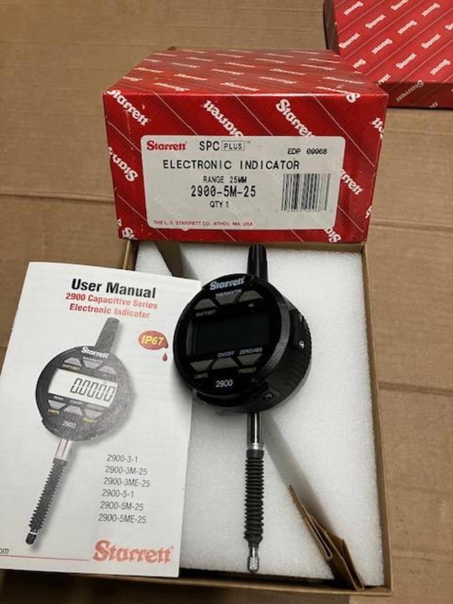 Model 2900-5M-25 Electronic Indicator. IP67 Protection. SPC Output. Range 25mm/1". Reolution 0.01mm/