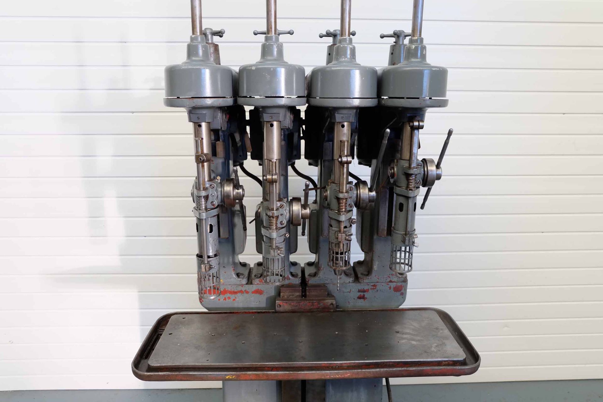Pollard Corona Model 1EX 4 Spindle In-Line Drilling Machine. Table Size 33" x 10". Throat 7". Spindl - Image 3 of 11