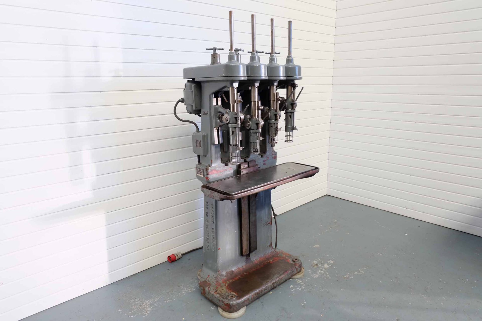 Pollard Corona Model 1EX 4 Spindle In-Line Drilling Machine. Table Size 33" x 10". Throat 7". Spindl - Image 2 of 11