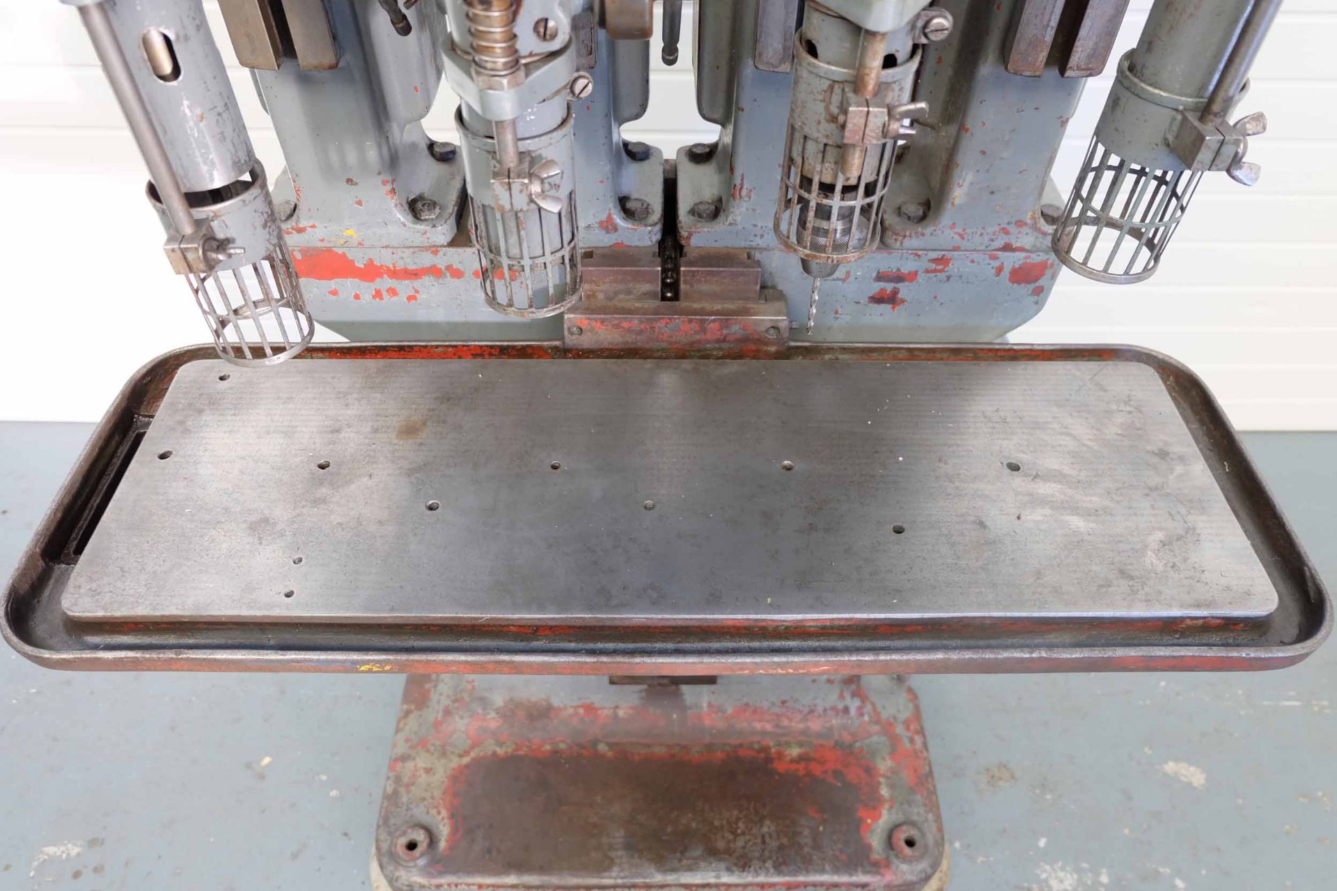 Pollard Corona Model 1EX 4 Spindle In-Line Drilling Machine. Table Size 33" x 10". Throat 7". Spindl - Image 7 of 11