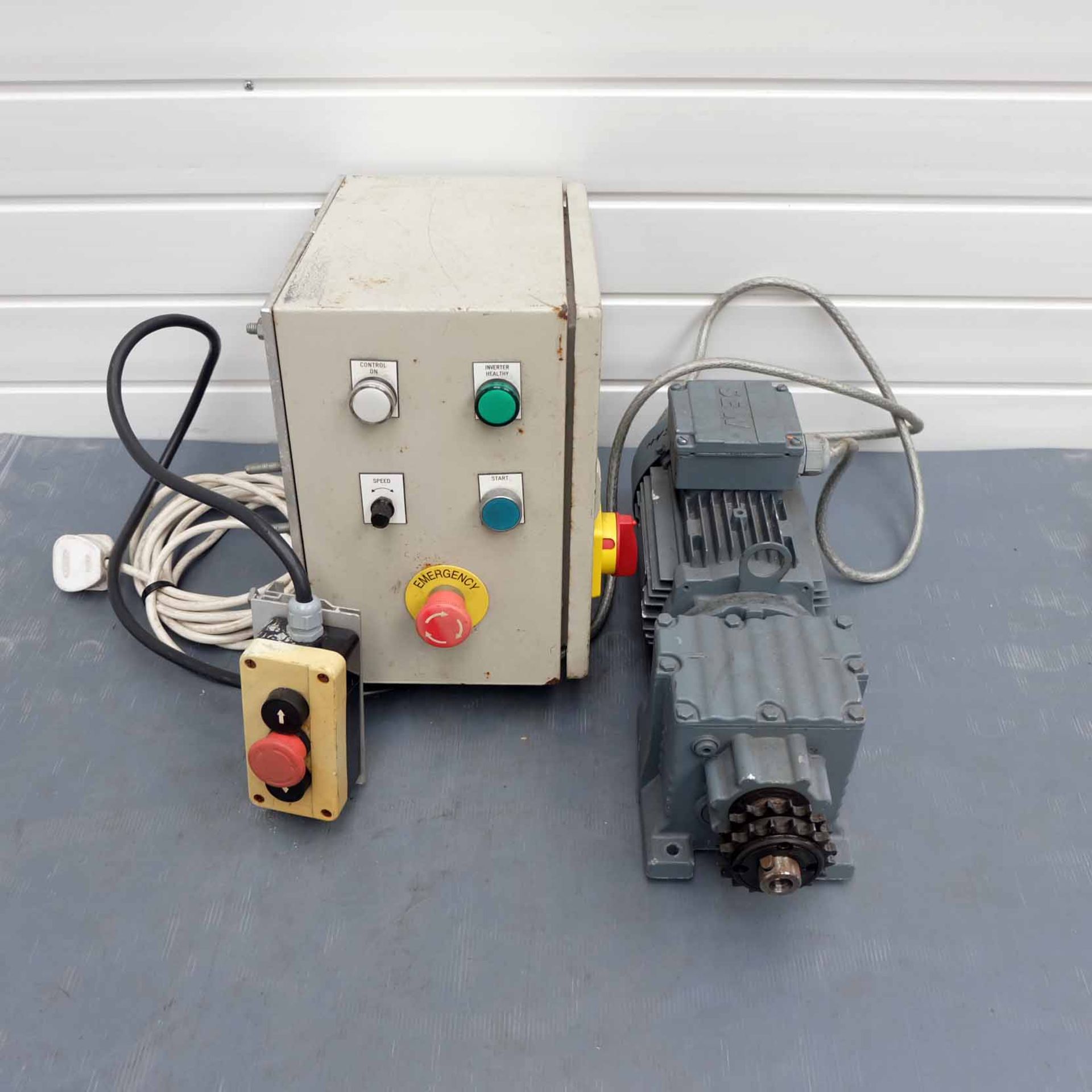 SEW Eurodrive Type R27 Motor & Gearbox With Electric Control Panel. Motor 0.55KW-S1.
