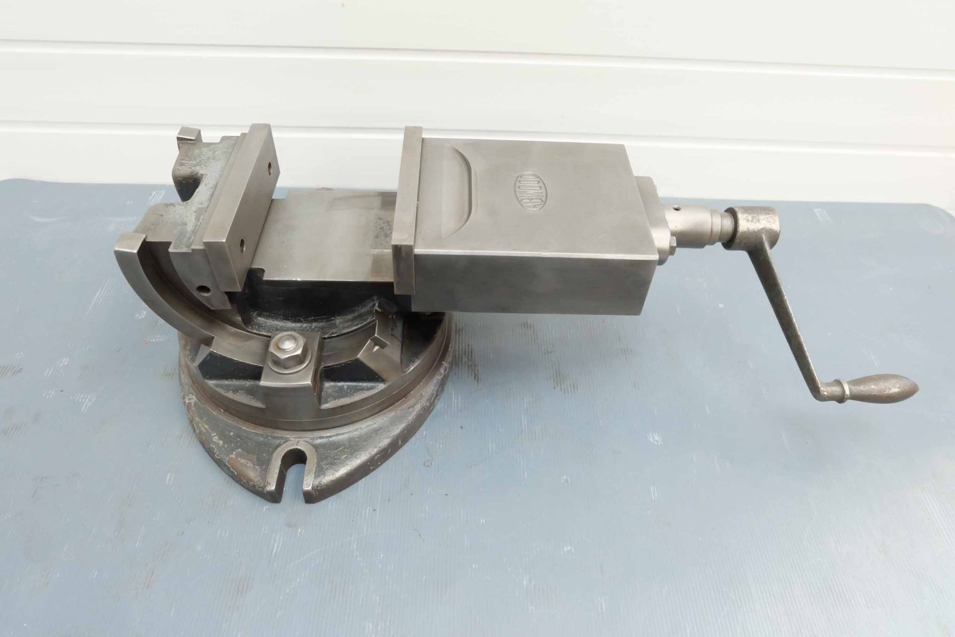 Abwood Tilting/Swivelling Vice. Jaw Width 6 1/8". Jaw Height 2 1/8". Max Opening 4 1/2". Overall Hei