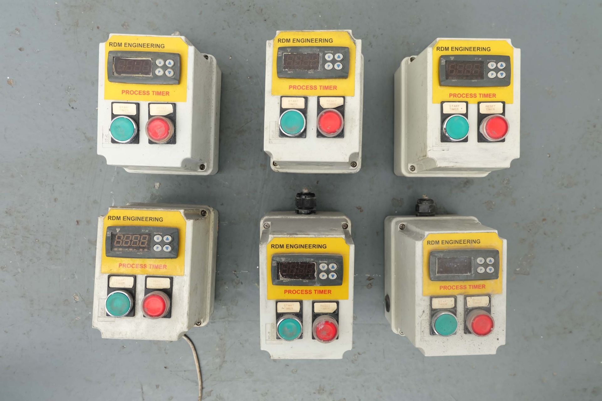 6 x RDM Engineering Digital Process Timer Control Boxes.