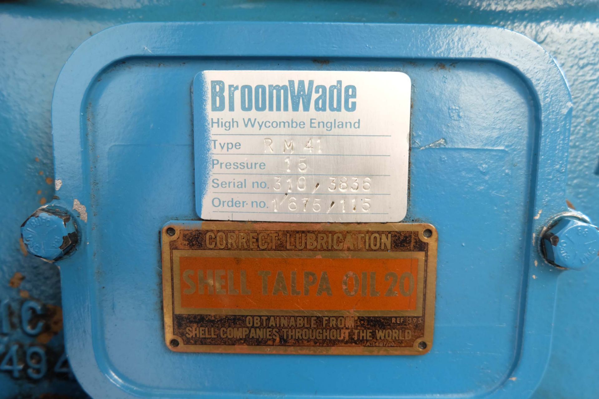 Broomwade Type RM41 Air Compressor. Pressure 15. Motor 3 Phase 10/8.5HP. Fitted With Automatic Press - Image 4 of 9