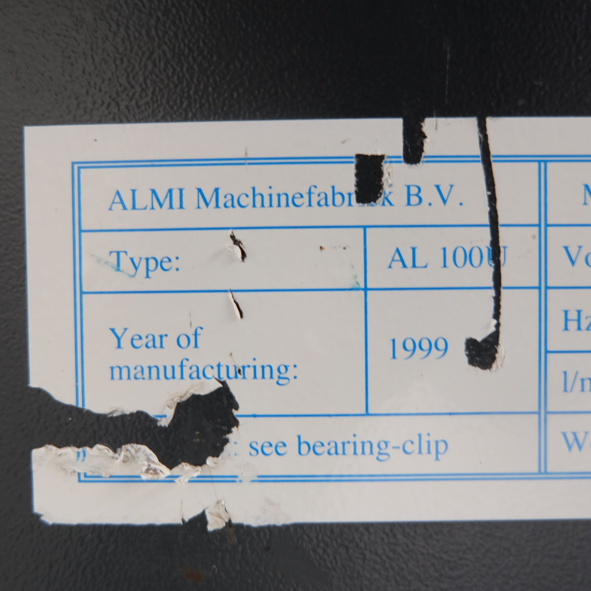 Almi AL 100U Horizontal Linishing & Tube Notching Machine. Belt Size: 100mm x 2000mm. Motor: 3 Phase - Image 7 of 9