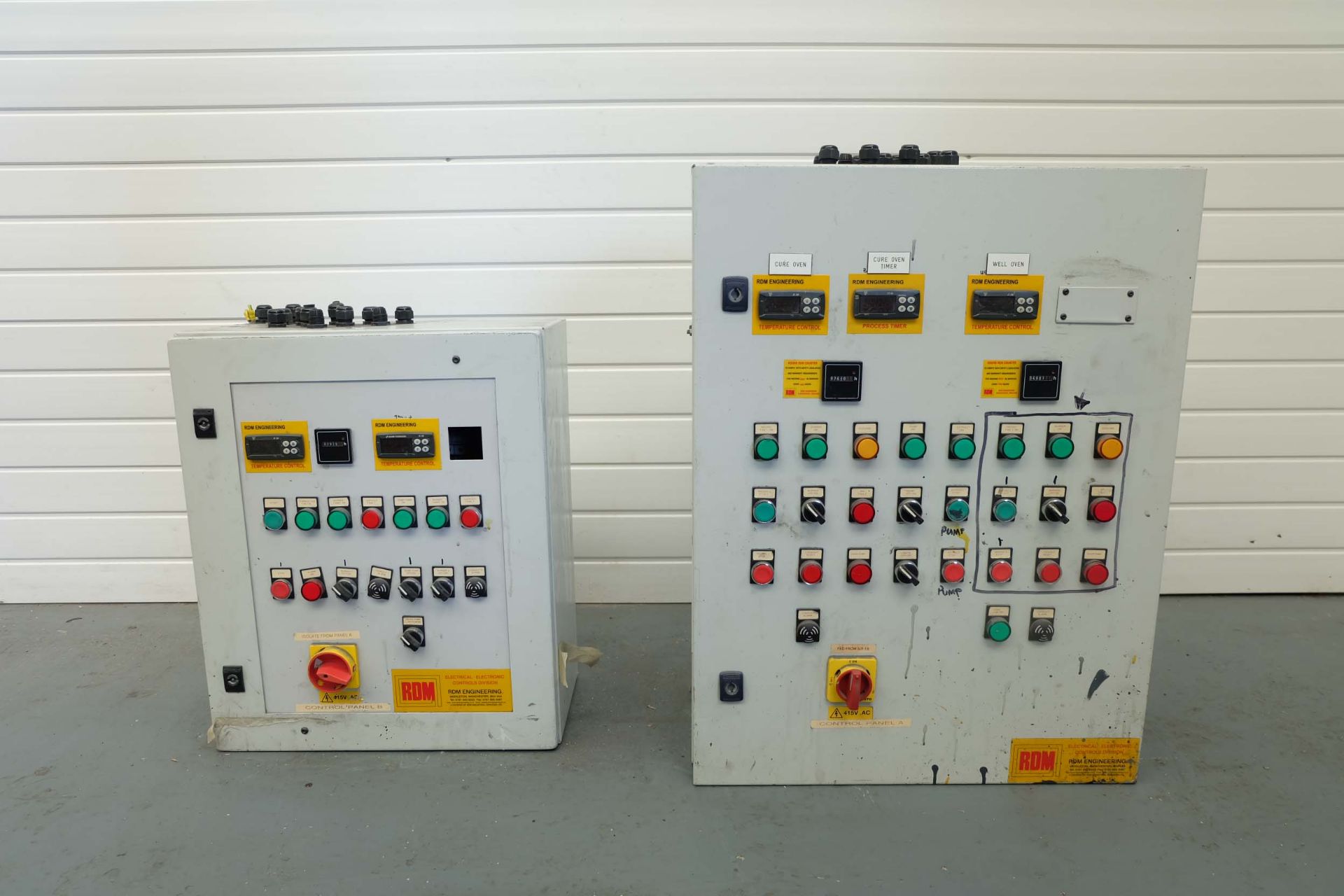 Two RDM Electrical Cabinets With Digital Temp & Timer Controls. 3 Phase, 400V.