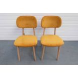 Pair of Carton Furniture 'Bari' Dining Chairs. Upholstered Seat and Back in Mustard Velvet.