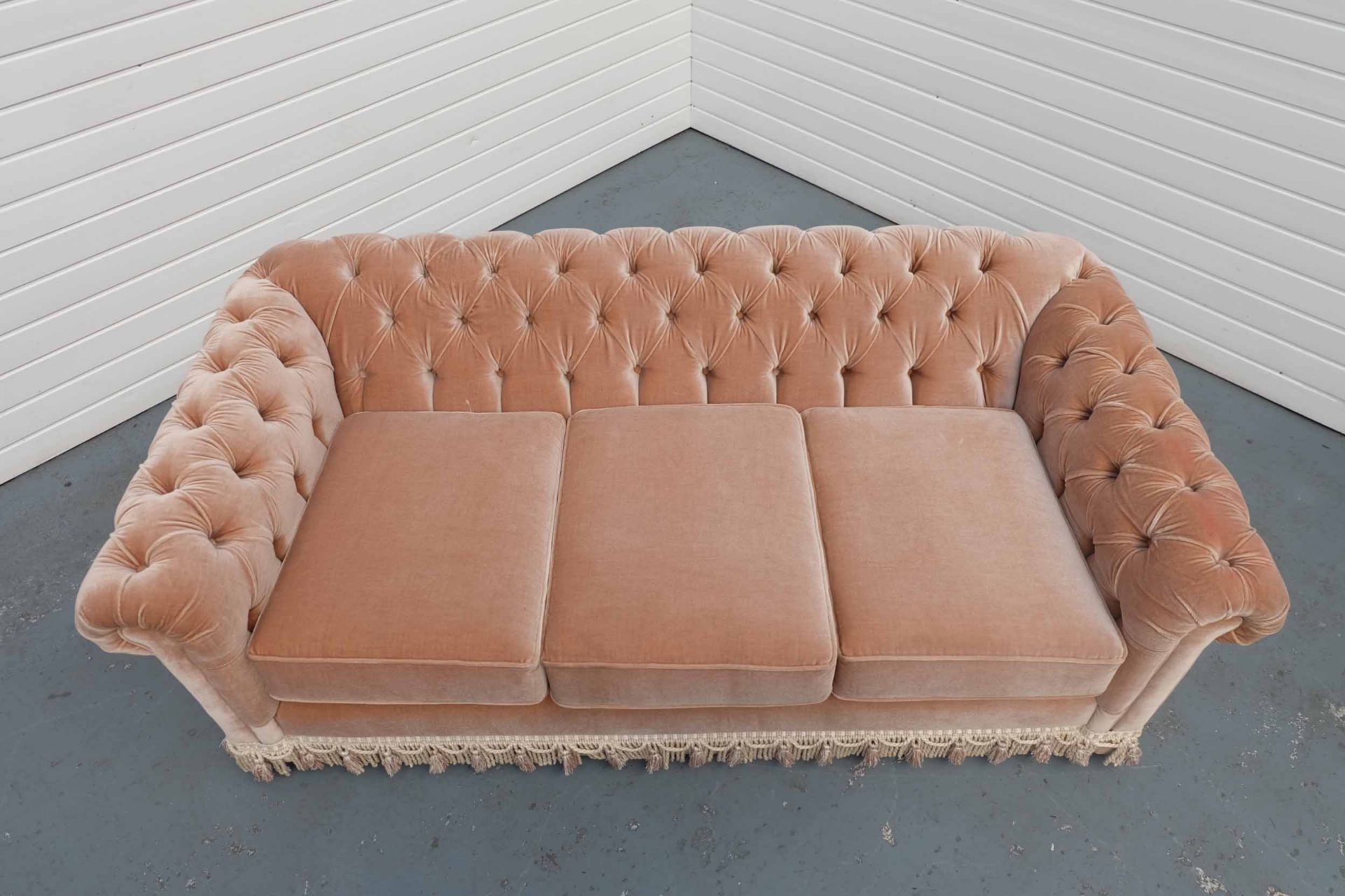 Chesterfield 3 Seater Sofa. With Tassel Trim. - Image 4 of 4