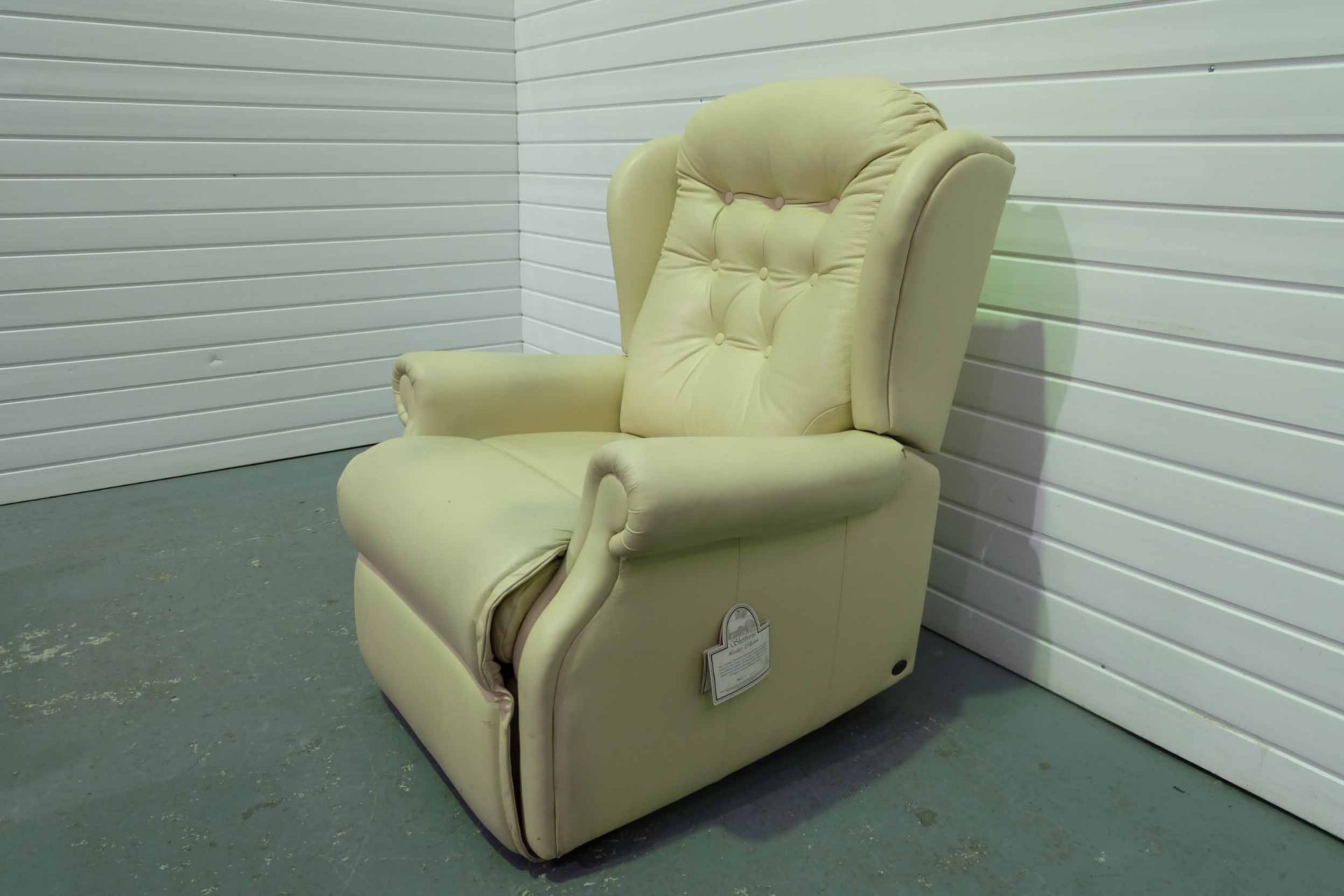 Sherbourne 'Lynton' Range Manual Recliner Arm Chair. In Manhattan Cream Leather. - Image 2 of 5