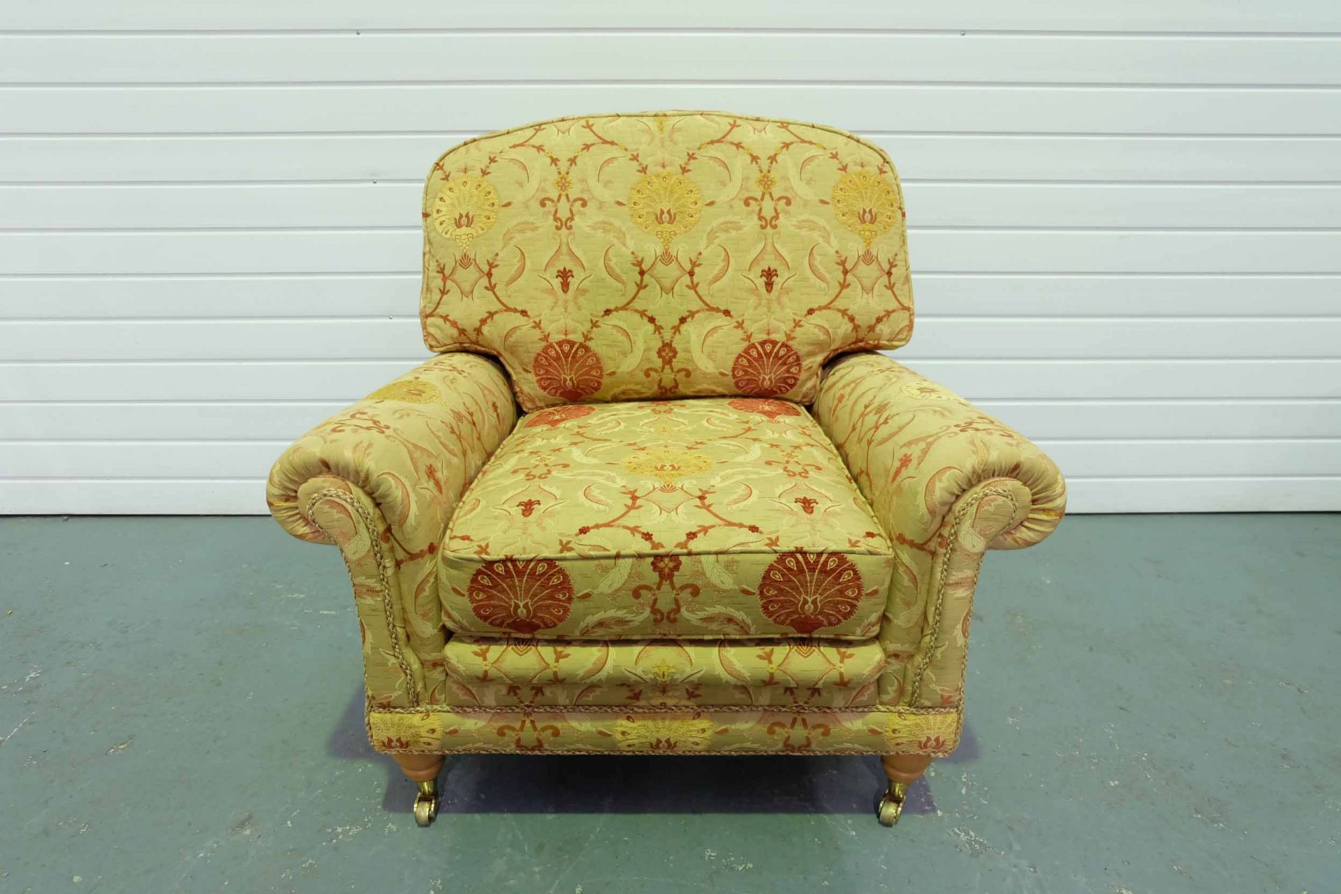 Steed Upholstery 'Lincoln' Range Fully Handmade Chair. Castor Wheels to the Front of the Chair. In