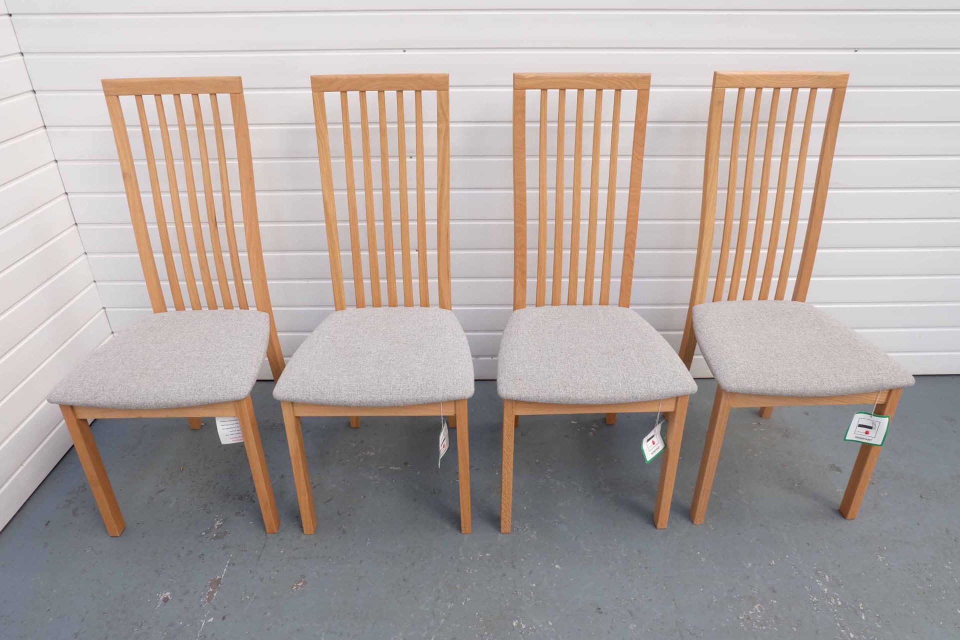 Set of 4 Furniture Link Wooden Dining Chairs With Upholstered Seats.