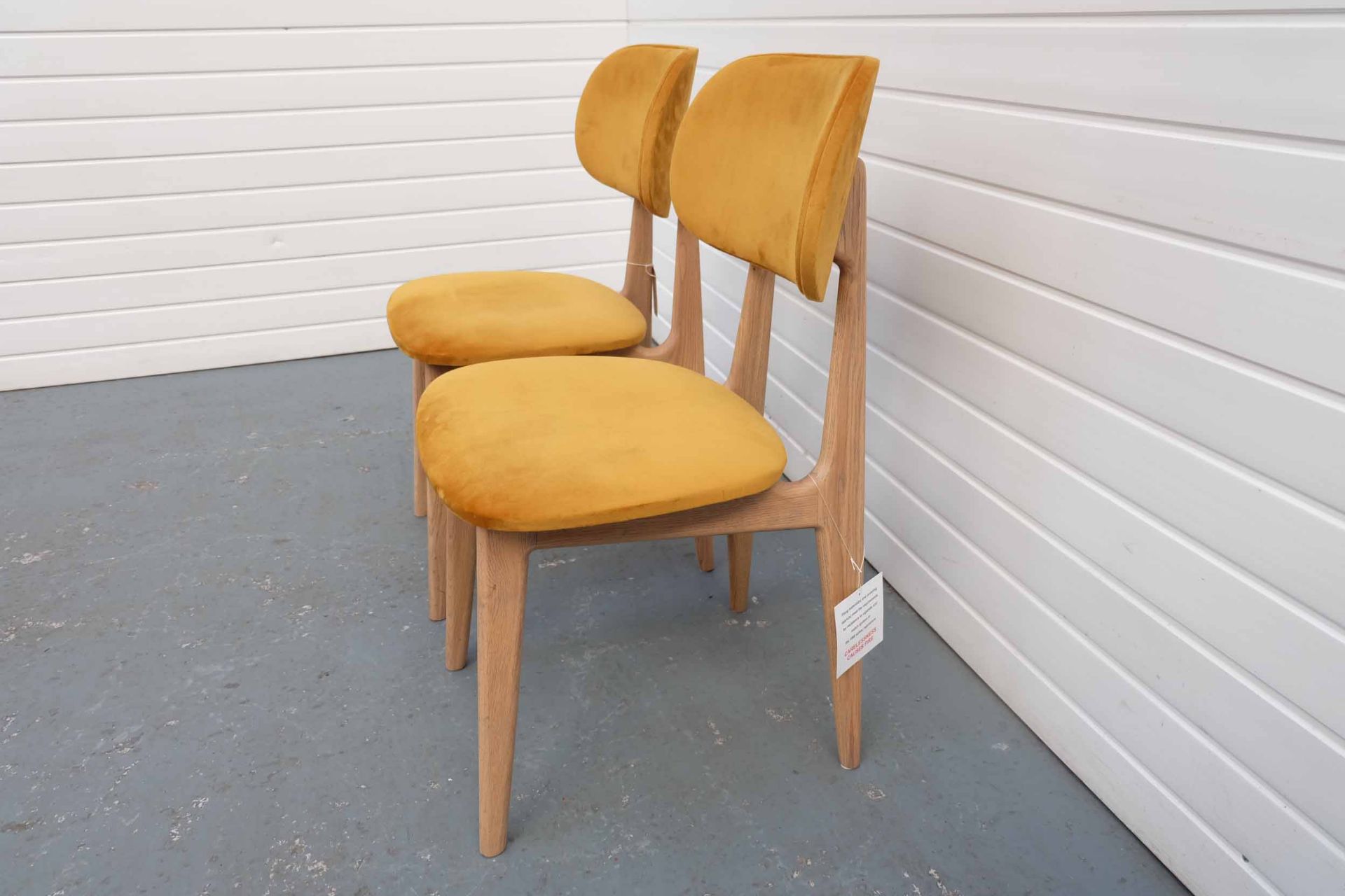 Pair of Carton Furniture 'Bari' Dining Chairs. Upholstered Seat and Back in Mustard Velvet. - Image 4 of 6