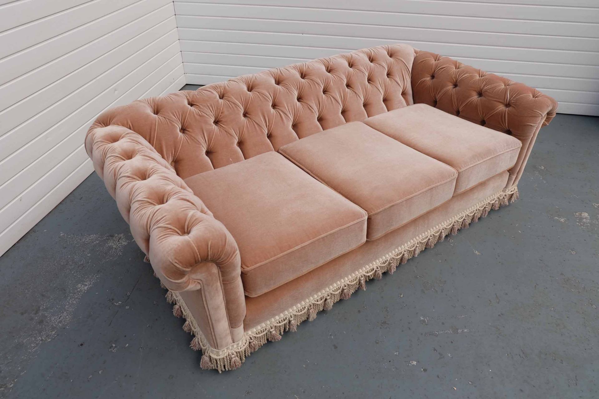 Chesterfield 3 Seater Sofa. With Tassel Trim. - Image 3 of 4