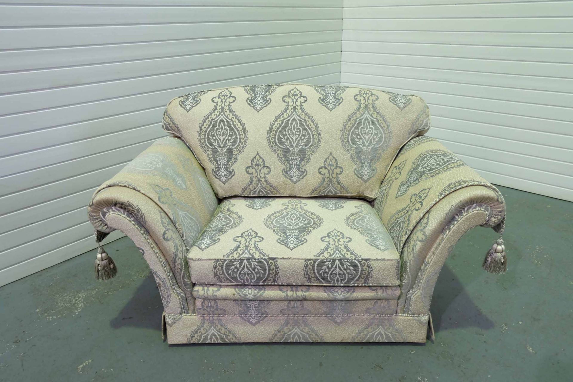 Steed Upholstery 'Kedleston' Range Fully Handmade Large 1.5 Seater Chair. With Valance & Arm Throws.