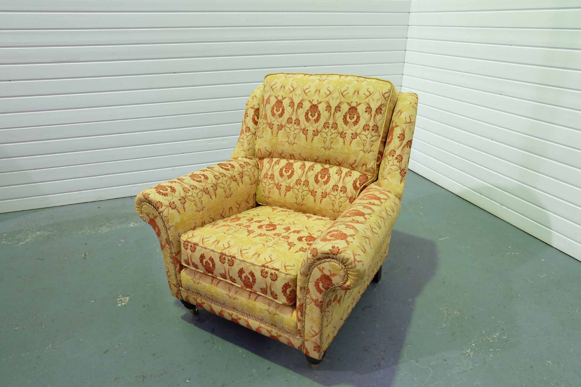 Steed Upholstery 'Lincoln' Range Fully Handmade Chair. Castor Wheels to the Front of the Chair. In - Image 2 of 3