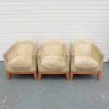 Set of 3 Occasional Use Art Deco Tub Style Chairs.